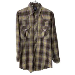 USA製 Dee Cee Rangers 長袖 チェックシャツ M ベージュ マルチカラー ボタン チェック柄 胸ポケット 長袖シャツ トップス 春物 a803-6098