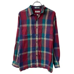 Arrow sport 長袖 チェックシャツ XL レッド マルチカラー ボタン チェック柄 胸ポケット 長袖シャツ トップス 春物 a803-6106