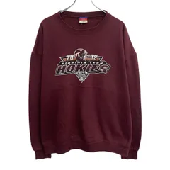 Champion プリントスウェット トレーナー XXL ダークレッド チャンピオン プルオーバー ビッグプリント 裏起毛 トップス 春秋物 a803-6138