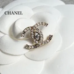美品 CHANEL シャネル ココマーク ストーンピアス 片耳用 シャンパンゴールド スワロ 刻印あり　a15