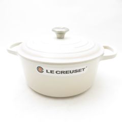 LE CREUSET ホワイト 両手鍋 20cm ココット・ロンド 【並行輸入品】ル・クルーゼ ルクルーゼ 両手鍋