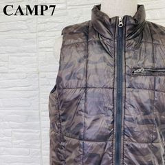 CAMP7 キャンプセブン 光沢 ダウンベスト 2way ファー フード付き 黒