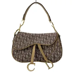 DIOR/ChristianDior(ディオール/クリスチャンディオール) ハンドバッグ ダブルサドルバッグ アイボリー×ダークブラウン×ベージュ レザー