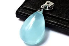 【１点物】海色ブルー アクアマリン　29x19mm　ドロップ ペンダントトップ パワーストーン 天然石 _PD479