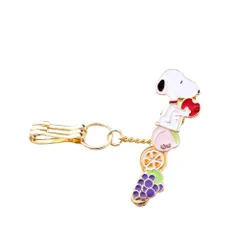 [スリーカラット] PEANUTS バッグキークリップ mini スヌーピー ガーデンシリーズ 全3種類 キークリップ キーホルダー バッグチャーム スヌーピー グッズ (フルーツいっぱい) [フルーツいっぱい]