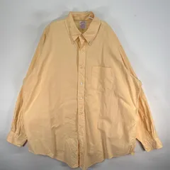 古着 ブルックスブラザーズ Brooks Brothers 長袖シャツ Makers USA製 オックスフォード XL  オレンジ系 無地 メンズ