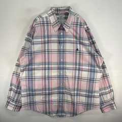古着 ブルックスブラザーズ Brooks Brothers 長袖シャツ ロゴ 刺繍 ボタンダウン チェック XL  ピンク系 マルチカラー メンズ