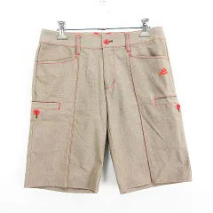 アディダス adidas テーラーメイド ショートパンツ ボトムス カーゴパンツ ロゴ ストレッチ M ライトブラウン ゴルフウェア ※EKM