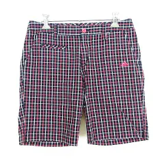 アディダス adidas テーラーメイド ショートパンツ ボトムス チェック ロゴ ストレッチ M ブラック×ピンク×ホワイト ゴルフウェア ※EKM