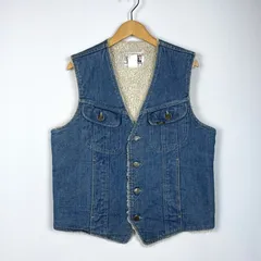 【中古品】Lee リー 70~80's STORM RIDER DENIM BOA VEST 222-0449 VINTAGE 70^80年代 ストームライダー デニム ボア ベスト ライトアウター ヴィンテージ 【145-260317-yo-17-tei】