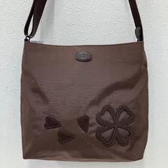892　IBIZA　イビザ　イビサ　ショルダーバッグ　ブラウン　ナイロン　レザー　クローバー　四つ葉のクローバー　パッチワーク　シンプル　きれいめ　軽量　ポケット多数