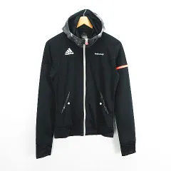 アディダス adidas ジャージ パーカー ジャケット 長袖 ジップアップ free football 指穴 ロゴ XS ブラック スポーツウェア ※EKM