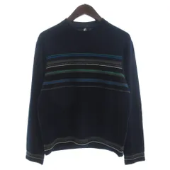 ピーエスポールスミス PS Paul Smith ニット セーター 長袖 ウール ボーダー 紺 ネイビー M