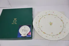 NARUMI ボーンチャイナ 大皿 29cm サービスプレート 花柄 ナルミ 箱付　F-45