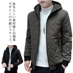 中綿ジャケット メンズ ジャンパー キルティング フード付き 中綿ブルゾン アウター 綿入れ 秋服 冬服 お洒落 大きいサイズ 防寒 暖かい#flws249