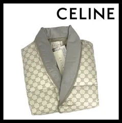 Y【CELINE】羽毛肩当て マカダム柄 M～Lサイズ グレー系 綿 100% ポリエステル ダウン フェザー ベスト 西川産業 セリーヌ (62692SY2)
