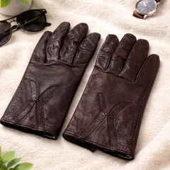 本革 レザーグローブ ブラウン 手袋 防寒 シンプル おしゃれ 冬