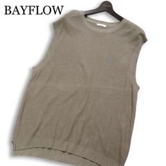 BAYFLOW ベイフロー 通年 パームツリー刺繍★ ニット ベスト ノースリーブ セーター Sz.4 メンズ
