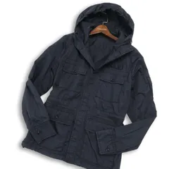 ABAHOUSE アバハウス 通年★ フーディー ミリタリー コットン ジャケット Sz.2 メンズ 紺 ネイビー