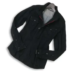 semantic design セマンティック デザイン シワ加工★ スタンドカラー スリム ワーク シャツ ジャケット Sz.M メンズ 黒のサムネイル