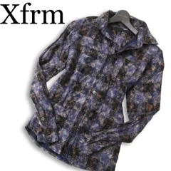Xfrm トランスフォーム 通年★ ムラ加工 長袖 スリム チェック シャツ Sz.2 メンズのサムネイル