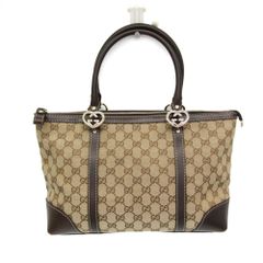 GUCCI グッチ ラブリーハートトート ダブルG ブラウン GGキャンバス 
