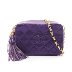 シャネル CHANEL ショルダーバッグ マトラッセ パープル ファブリック マトラッセ フリンジ ミニ チェーンショルダー レディース Used A