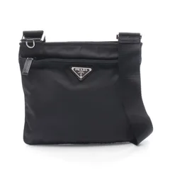 プラダ PRADA ショルダーバッグ VELA ブラック ナイロン レザー トライアングルロゴ ショルダーバッグ レディース Used A