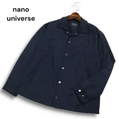nano universe ナノユニバース 通年★ チェック シャツ コーチ ジャケット Sz.S メンズ ネイビー