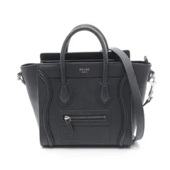 セリーヌ CELINE ハンドバッグ ラゲージ ナノショッパー ブラック レザー ラゲ-ジ ナノ ショッパー レディース Used B