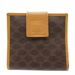 CELINE セリーヌ マカダム柄 PVC 2つ折り財布 ブラウン ベージュ レディース 【中古】