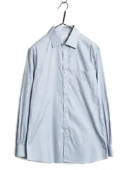 【お得なクーポン配布中!】 ブルックスブラザーズ 長袖 シャツ メンズ M 程 古着 スーピマ コットン ワイシャツ ストレッチ ノーアイロン 無地 ビジネス ドレス ブルー