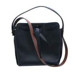 ANYA HINDMARCH アニヤハインドマーチ レザー ショルダーバッグ 2WAY トート シューレース バケットバッグ 黒 レディース 【中古】