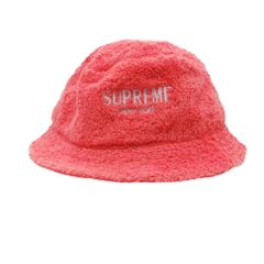 SUPREME シュプリーム 17SS terry crusher パイル地 バケットハット 帽子 コーラルピンク サイズM/L メンズ 【中古】