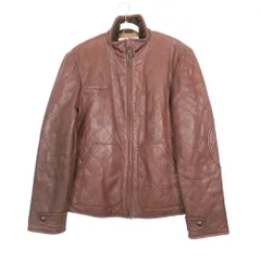 POLO RALPH LAUREN ポロラルフローレン ラムレザー キルティング ジャケット ブルゾン アウター ブラウン サイズM メンズ 【中古】