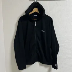 (^w^)b FILA フィラ ジャージパーカー スウェットアウター フルジップアップ カジュアルウェア スポーツウェア タウンユース トレーニング フーディー アウトドア フード ポリエステル100% 黒 ブラック レディース サイズ L OM11269HG