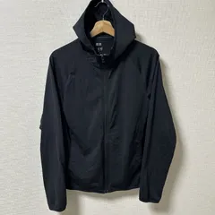 (^w^)b UNIQLO ユニクロ ジャージ パーカー 341-422965(02-29) トレーニング ラグランスリーブ スウェット スウェットパーカ アクティブ カジュアル スポーツウエア ブラック 黒 メンズ サイズ M OM11264HG