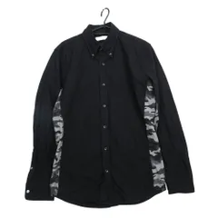 junhashimoto ジュンハシモト SIDE JERSEY CAMO B.D SHIRT カモフラ切替 シャツ 長袖  1060000004 4/L 黒 メンズ 【中古】