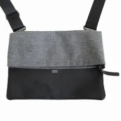 TAKEO KIKUCHI タケオキクチ フラップ ショルダーバッグ メッセンジャーバッグ バイカラー ブラック グレー メンズ 【中古】