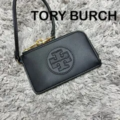 【美品】TORY BURCH トリーバーチ フラグメントケース カードケース コインケース ブラック レザー