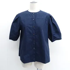 MARILYNMOON　/　マリリンムーン ◆ブラウス/半袖/コットン/ネイビー/フリーサイズ 4221-010 【レディース/ガールズ/LADY/女性/婦人】 【古着】 レディースファッション【中古】 