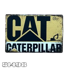 ［51498］ブリキ看板 キャタピラー CATERPILLAR アメリカ ショベル ブルドーザー 昭和レトロ アメリカン雑貨 ビンテージ ヴィンテージ インテリア アンディーク オシャレ 映え 装飾品 置物 飾り ディスプレイ プレート
