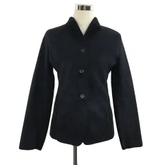 コムサイズム COMME CA ISM ジャケット テーラード フェイクムートン ボア 長袖 F 黒 ブラック