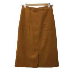 コラージュ ガリャルダガランテ COLLAGE GALLARDAGALANTE スカート タイト 膝丈 無地 ウエストゴム スリット ベイカー 0 茶 テラコッタ ブラウン