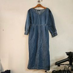 デニム ロング ONE PIECE デニムワンピース