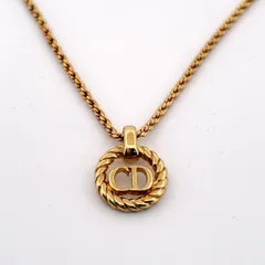 Christian Dior CDロゴ サークル ネックレス GPゴールド 鑑定済み 正規品 クリスチャンディオール