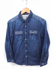 アースミュージック&エコロジー EARTH MUSIC & ECOLOGY シャツ ブラウス デニム 長袖 コットン 綿 M ブルー 青 /FT15