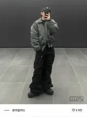 L ロア リングシャーリング クロップドブルゾン グレー