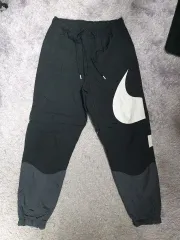 ナイキ NIKE ズボン BIG ビッグスウッシュ ウーブンLINE ジョガー パンツ ブラック グレー S