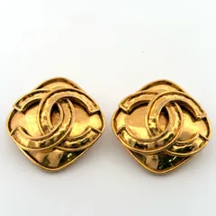 シャネル CHANEL イヤリング ココマーク CC スクエア GP ゴールド 94P ヴィンテージ【鑑定済み】正規品